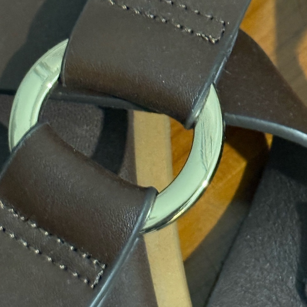 Universal Thread - Women’s- Dark Brown Sandals - Gold Buckles- 9 1/2 - Picture 7 of 8